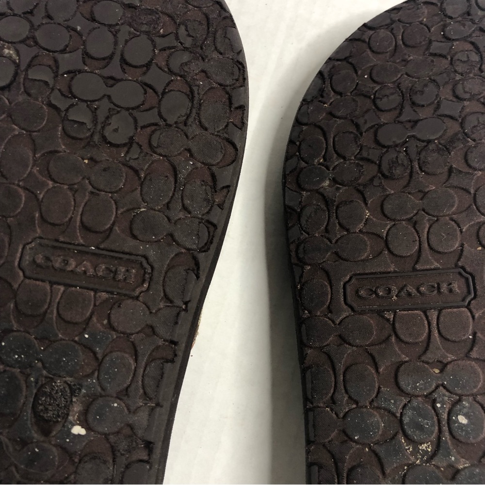 Coach Sandals Juanita Logo Womens Size 8 8.5 Brown Wedges - Picture 10 of 11